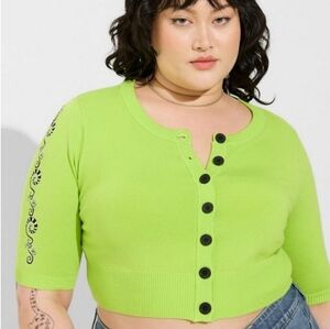 Warner Bros Beetlejuice Button Up Elbow Sleeve Shrug